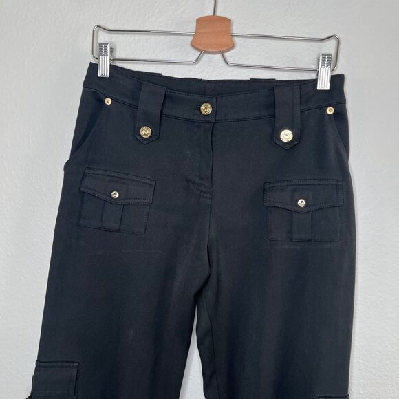 St. John Sport Womens 10 Logo Hardware Stretch Knit Cargo Pants - Picture 2 of 12